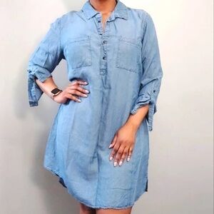 Terra & Sky Denim Shirt Dress Size 1X